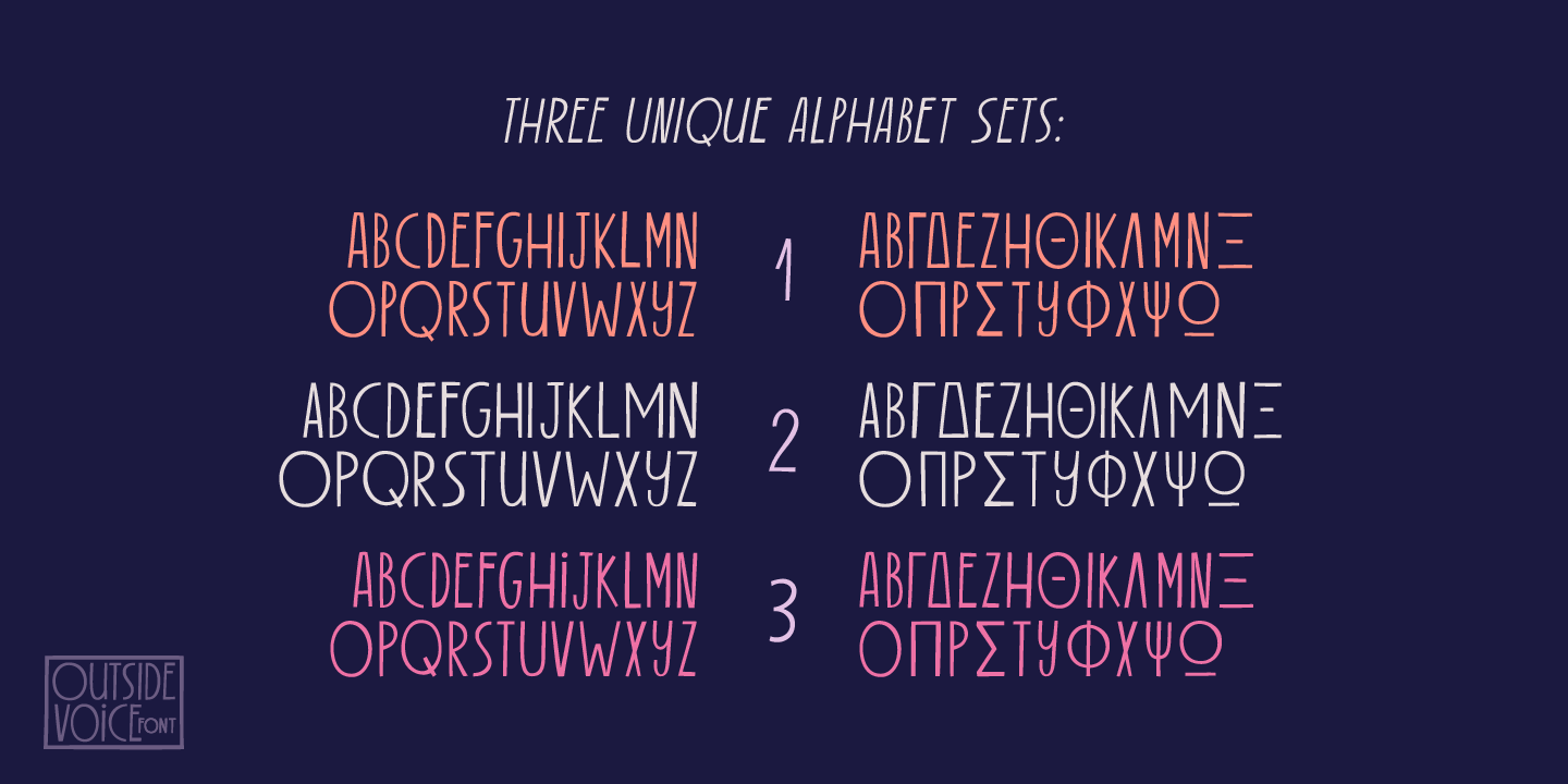 Пример шрифта Outside Voice Italic